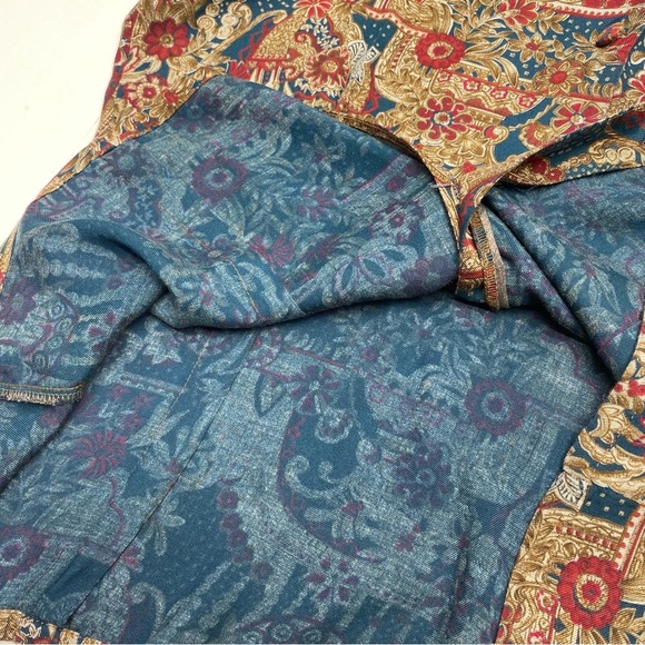 Pendleton VNT Country Sophisticates Floral Blouse W 14 Brown Maroon Blue USA - Picture 8 of 16